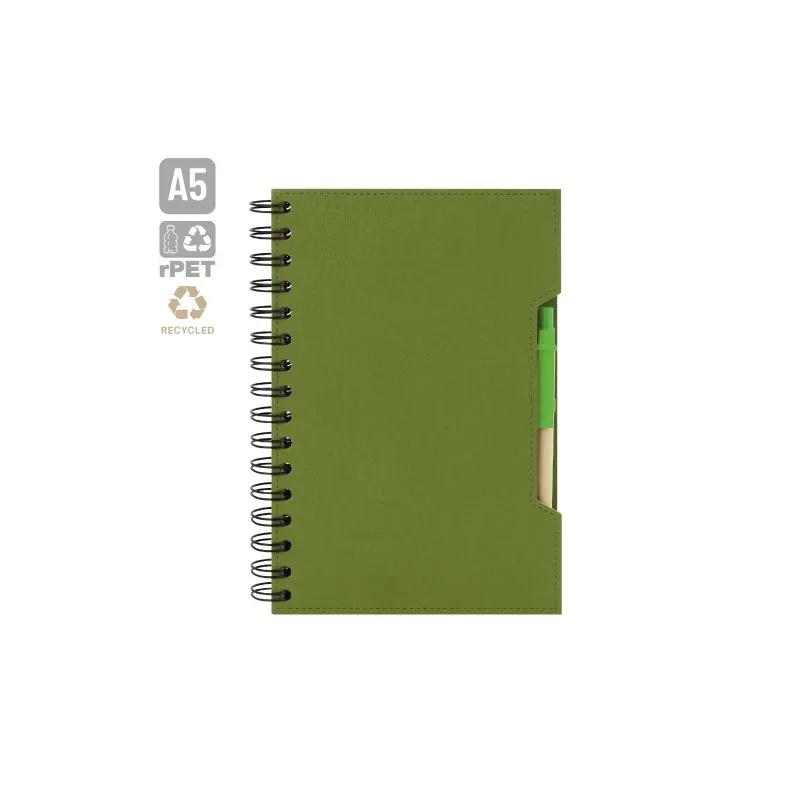 CUADERNO A5 CON BOLIGRAFO ECO "GREEN LIFE"