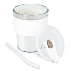 VASO 330 ML CON PAJITA DE CRISTAL "DELICATESSEN"