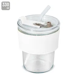 VASO 330 ML CON PAJITA DE CRISTAL "DELICATESSEN"