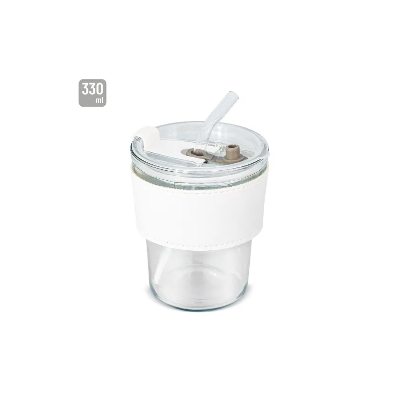 VASO 330 ML CON PAJITA DE CRISTAL "DELICATESSEN"