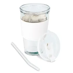 VASO 450 ML CON PAJITA DE CRISTAL "DELICATESSEN"