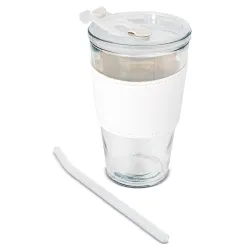 VASO 450 ML CON PAJITA DE CRISTAL "DELICATESSEN"