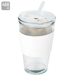VASO 450 ML CON PAJITA DE CRISTAL "DELICATESSEN"