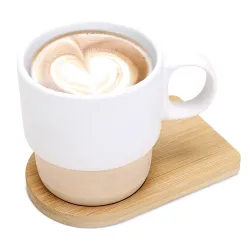 TAZA SUBLIMACIÓN APILABLE Y BASE DE BAMBÚ "GERARD"