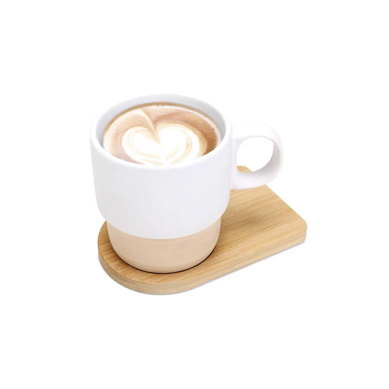 TAZA SUBLIMACIÓN APILABLE Y BASE DE BAMBÚ "GERARD"