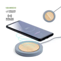 CARGADOR INALAMBRICO CEMENTO BAMBU