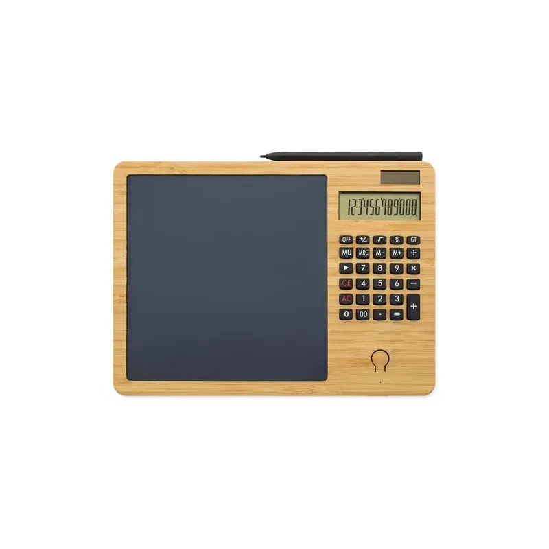 CALCULADORA DE BAMBU  CON PIZARRA