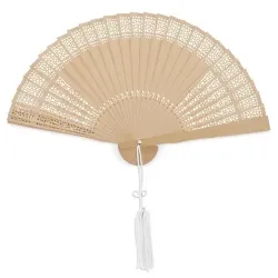 ABANICO MADERA NATURAL CALADA