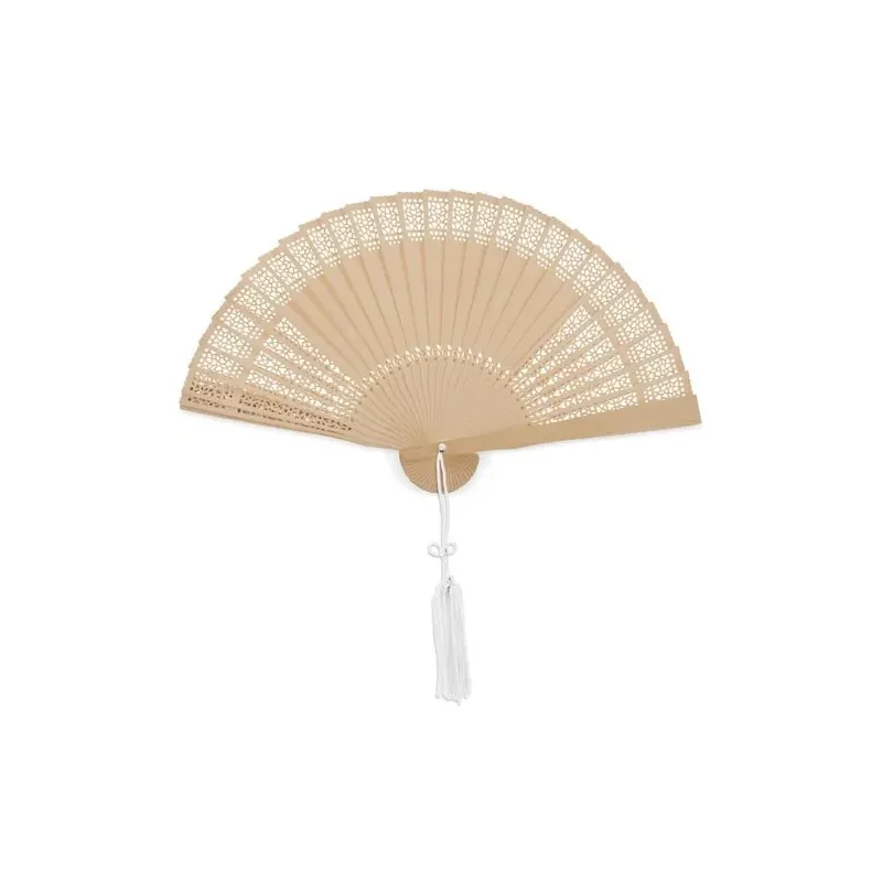 ABANICO MADERA NATURAL CALADA