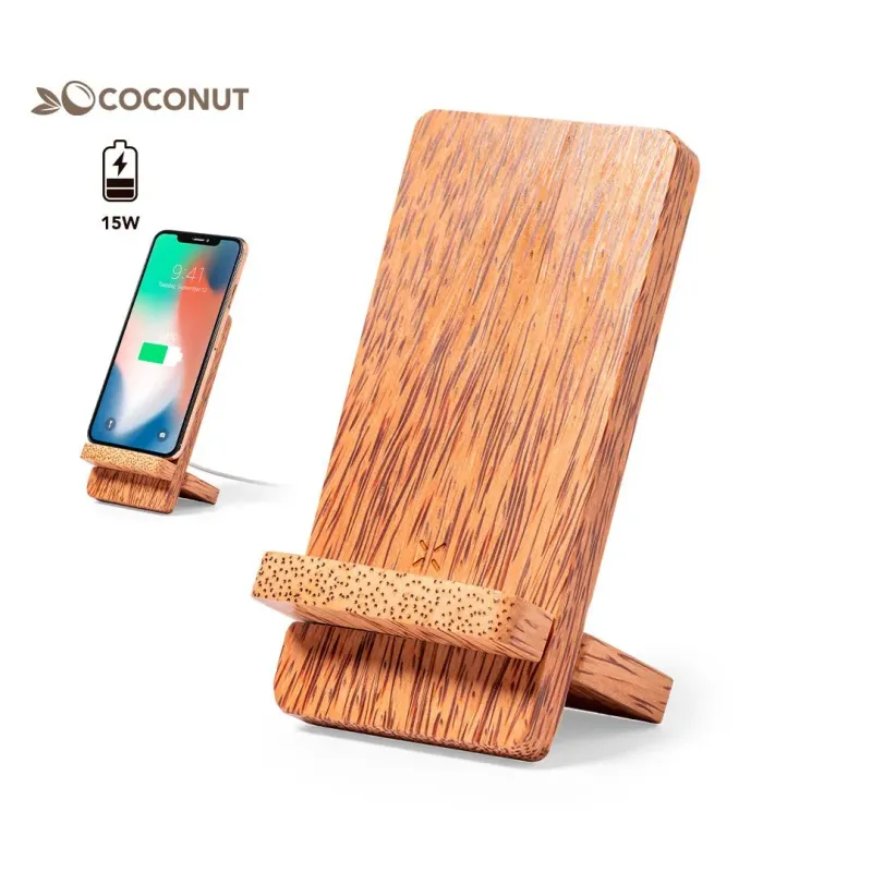 CARGADOR INALAMBRICO MADERA COCO