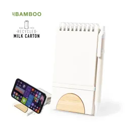 LIBRETA / SOPORTE/  BOLIGRAFO  DE  CARTONES DE LECHE RECICLADOS