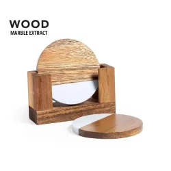 POSAVASOS MADERA/ EXTRACTO DE MARMOL