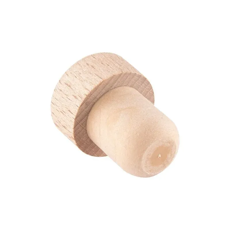 Tapón para botella de vino fabricado en madera de haya. Fabricación Europea.