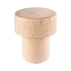 Tapón para botella de vino fabricado en madera de haya. Fabricación Europea.