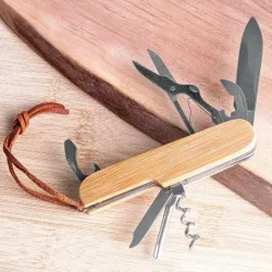 NAVAJA MULTIFUNCION ACERO / BAMBU