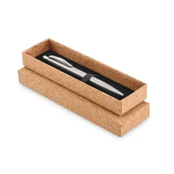 BOLIGRAFO  ACERO ESTUCHE CORCHO