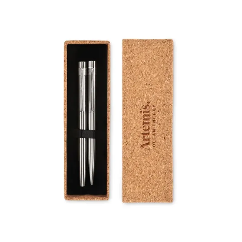 SET BOLIGRAFO / ROLLER ACER CAJA CORCHO