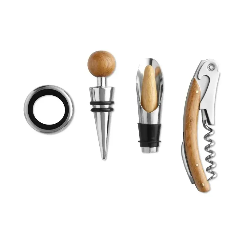 SET DE VINO BOTELLA BAMBU